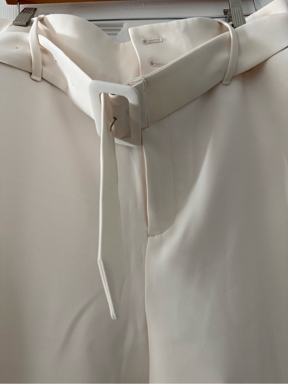 INC International Concepts Cream Wide-Leg High-Waist Trousers with Belt - Picture 1 of 3
